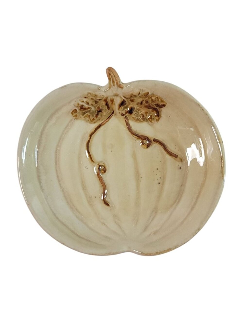 Fall Pumpkin Dish Brown Trinket Candy Halloween Ceramic Glazed Tii Collections